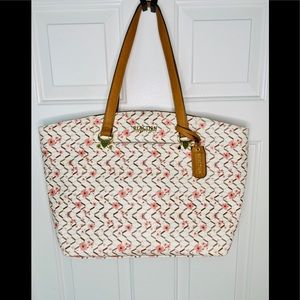 Kenneth Cole Reaction Large White Floral Tote